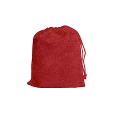 Festive Red Glitter Texture Drawstring Pouches (medium)  by yoursparklingshop