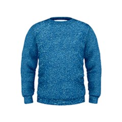 Festive Blue Glitter Texture Kids  Sweatshirt