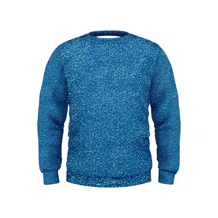 Festive Blue Glitter Texture Kids  Sweatshirt