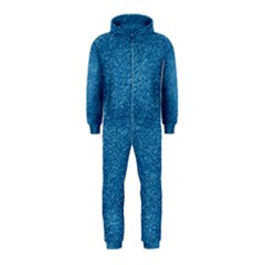 Festive Blue Glitter Texture Hooded Jumpsuit (kids) by yoursparklingshop