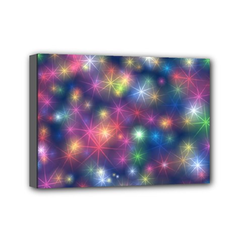 Starlight Shiny Glitter Stars Mini Canvas 7  X 5  by yoursparklingshop