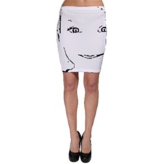 Portrait Black And White Girl Bodycon Skirts