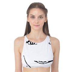 Portrait Black And White Girl Tank Bikini Top by yoursparklingshop