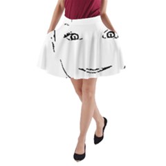 Portrait Black And White Girl A-line Pocket Skirt by yoursparklingshop