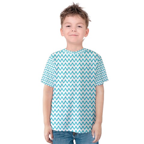 Blue White Chevron Kid s Cotton Tee by yoursparklingshop