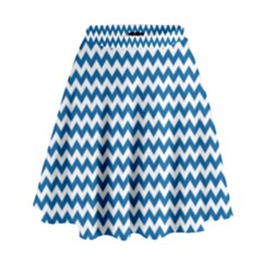 Dark Blue White Chevron  High Waist Skirt by yoursparklingshop