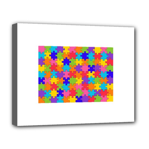 Funny Colorful Puzzle Pieces Deluxe Canvas 20  X 16   by yoursparklingshop