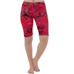 Red Love Roses Cropped Leggings  by yoursparklingshop