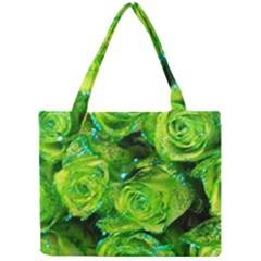 Festive Green Glitter Roses Valentine Love  Mini Tote Bag by yoursparklingshop