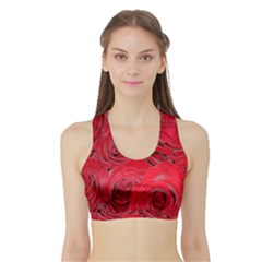 Red Roses Love Women s Sports Bra With Border by yoursparklingshop