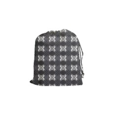 Black White Gray Crosses Drawstring Pouches (small)  by yoursparklingshop