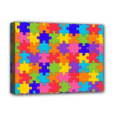 Funny Colorful Jigsaw Puzzle Deluxe Canvas 16  x 12  