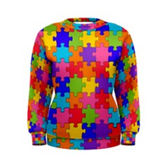 Funny Colorful Jigsaw Puzzle Women s Sweatshirt