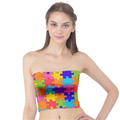 Funny Colorful Jigsaw Puzzle Tube Top