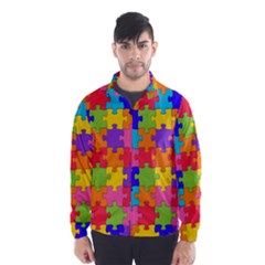 Funny Colorful Jigsaw Puzzle Wind Breaker (Men)