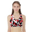 Shattered Life Tricolor Women s Sports Bra with Border View1