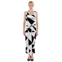 Shattered Life In Black & White Fitted Maxi Dress by StuffOrSomething