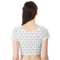 Seamless Nautical Pattern Short Sleeve Crop Top (Tight Fit) View2