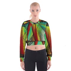 Stained Glass Window Women s Cropped Sweatshirt