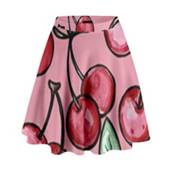 Cherry Pattern High Waist Skirt by BubbSnugg