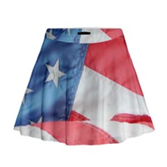 Folded American Flag Mini Flare Skirt by StuffOrSomething