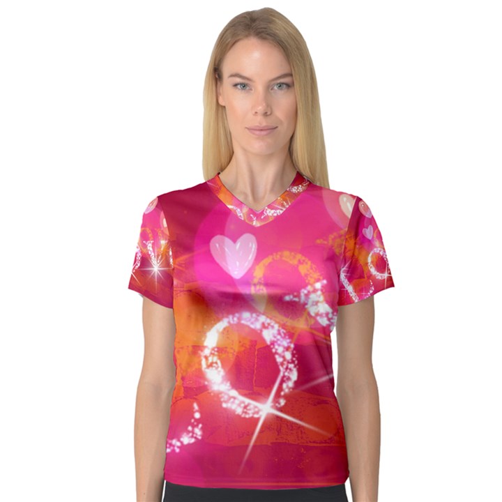 Love Women s V-Neck Sport Mesh Tee