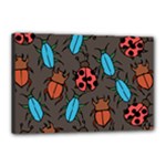 Beetles And Ladybug Pattern Bug Lover  Canvas 18  x 12 