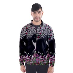 Freckles In Flowers Ii, Black White Tux Cat Wind Breaker (men) by DianeClancy