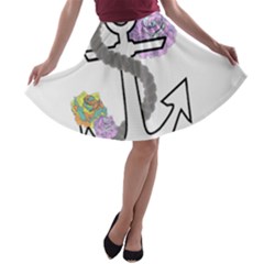 2 Combo Flowersa  A-line Skater Skirt