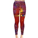 Conundrum Iii, Abstract Purple & Orange Goddess Leggings  View1