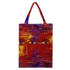 Conundrum Iii, Abstract Purple & Orange Goddess Classic Tote Bag by DianeClancy