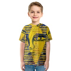 Conundrum II, Abstract Golden & Sapphire Goddess Kid s Sport Mesh Tee