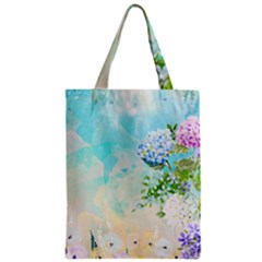 Watercolor Fresh Flowery Background Zipper Classic Tote Bag by TastefulDesigns