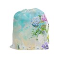 Watercolor Fresh Flowery Background Drawstring Pouches (Extra Large) View1
