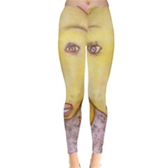 Portrait Of Archangel Michael, Spiritual Chalks Drawing Leggings 