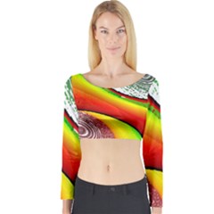 Orange Nebulae Long Sleeve Crop Top by theplaybillstore