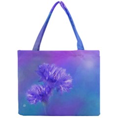 Purple Cornflower Floral  Mini Tote Bag