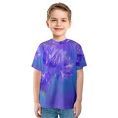 Purple Cornflower Floral  Kid s Sport Mesh Tee