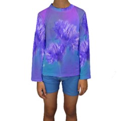 Flowers Cornflower Floral Chic Stylish Purple  Kid s Long Sleeve Swimwear