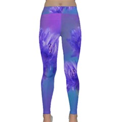 Flowers Cornflower Floral Chic Stylish Purple  Yoga Leggings