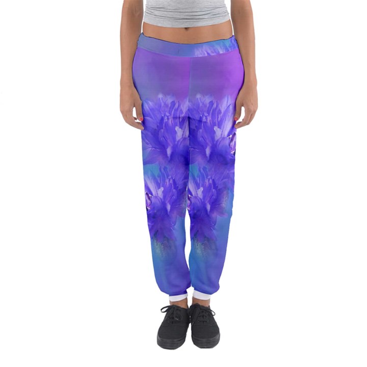 Flowers Cornflower Floral Chic Stylish Purple  Women s Jogger Sweatpants