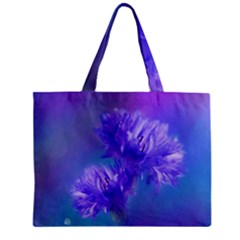 Flowers Cornflower Floral Chic Stylish Purple  Zipper Mini Tote Bag by yoursparklingshop