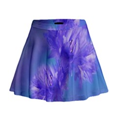 Flowers Cornflower Floral Chic Stylish Purple  Mini Flare Skirt