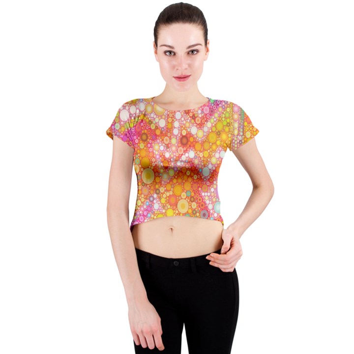 Sunshine Bubbles Crew Neck Crop Top