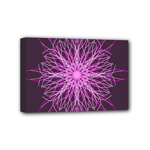 Pink Kaleidoscope Flower Mandala Art Mini Canvas 6  X 4  by yoursparklingshop