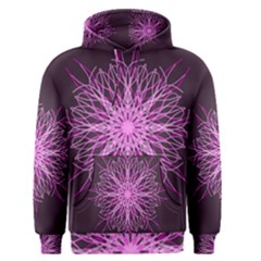 Pink Kaleidoscope Flower Mandala Art Men s Pullover Hoodie