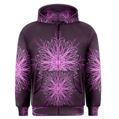 Pink Kaleidoscope Flower Mandala Art Men s Zipper Hoodie