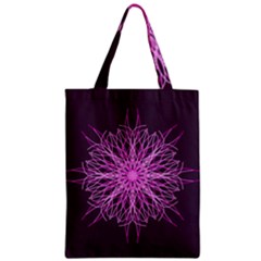 Pink Kaleidoscope Flower Mandala Art Zipper Classic Tote Bag