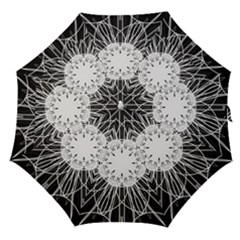 Black And White Flower Mandala Art Kaleidoscope Straight Umbrellas