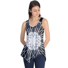 Black And White Flower Mandala Art Kaleidoscope Sleeveless Tunic